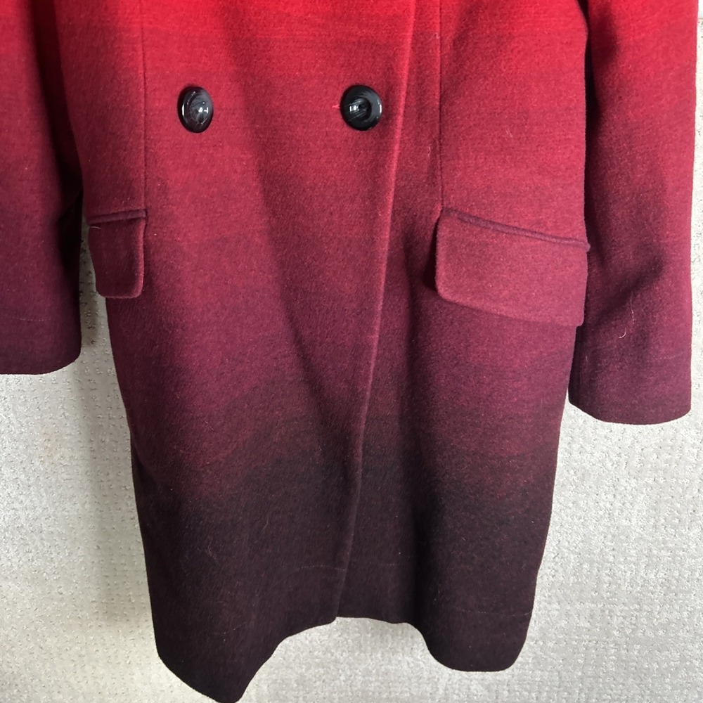 Worthington Wool Dress Coat Ladies Women S Red Ombre NWT Retail $250.00 c2655 - Picture 4 of 9